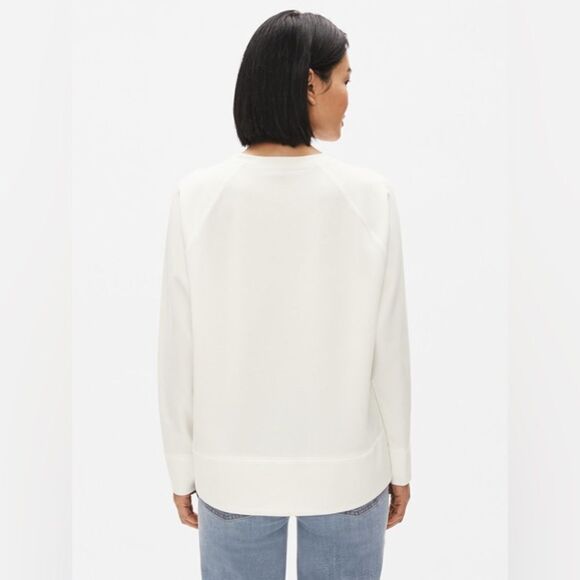 Eileen Fisher NWT Flex Tencel Ponte Round Neck Top in Ivory Size XL - Picture 3 of 3